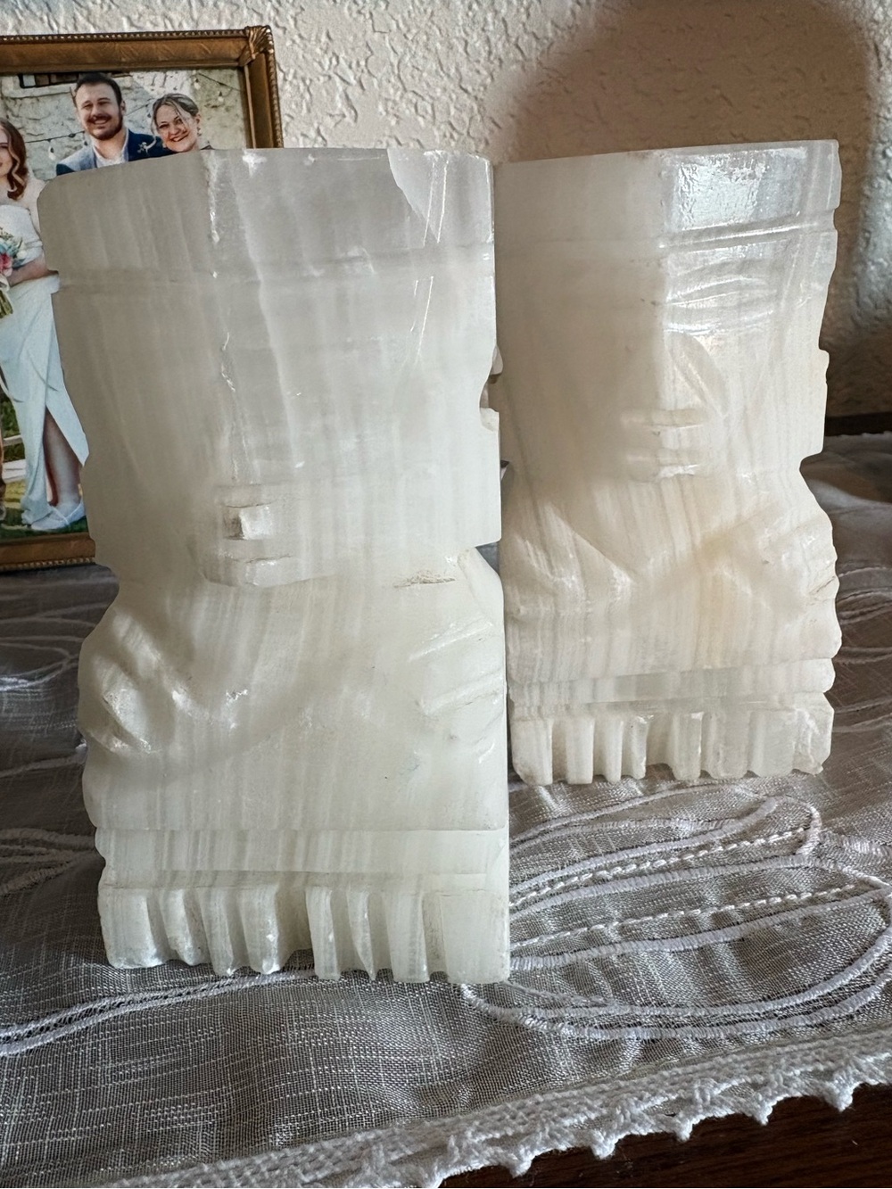 Vintage Carved Aztec Bookends